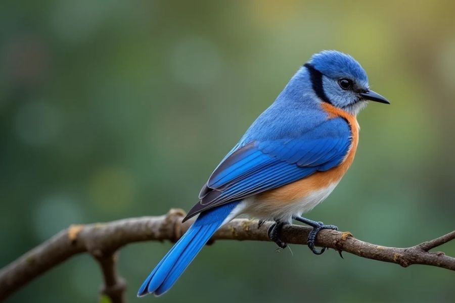 a bluebird on a tree branch