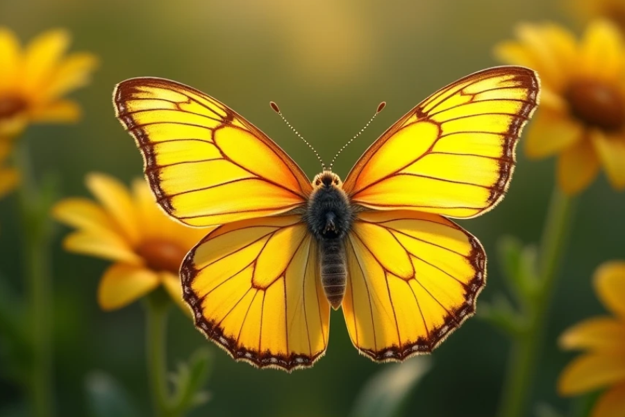 a yellow butterfly