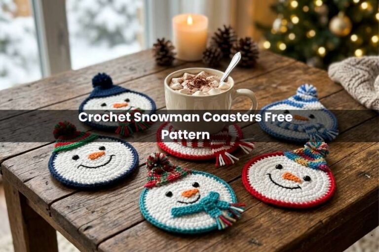 Crochet Snowman Coasters Free Pattern