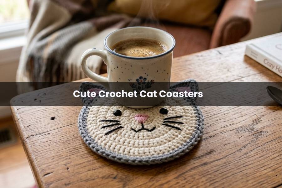 Cute Crochet Cat Coasters