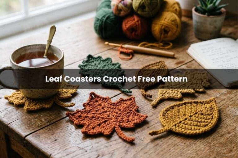 Leaf Coasters Crochet Free Pattern