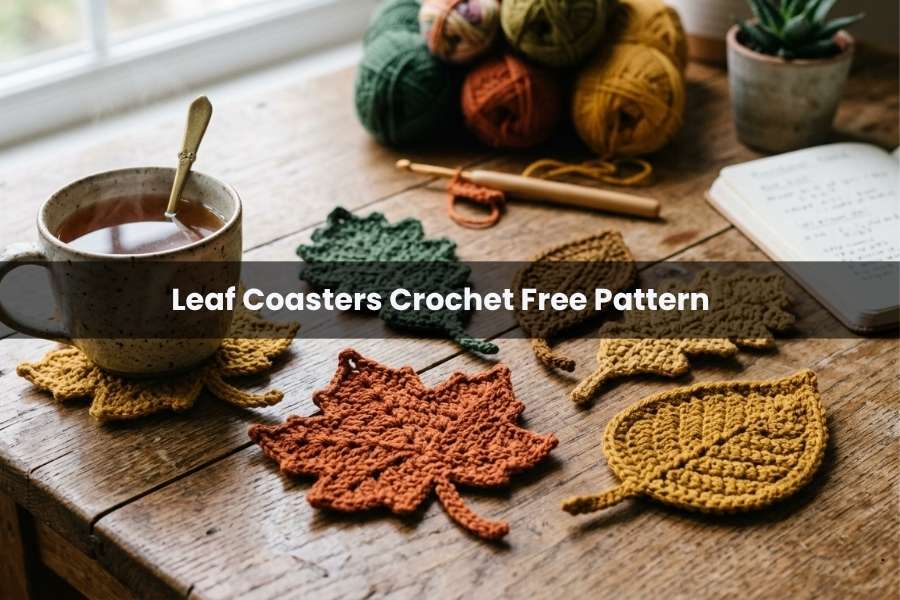 Leaf Coasters Crochet Free Pattern