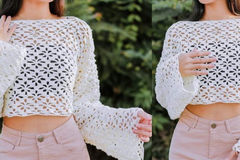 Beautiful Crochet Flower Lace Top Free Pattern to Try