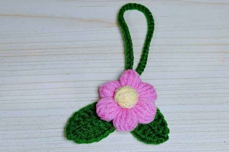 Cute Puff Flower Crochet Keychain Pattern Free
